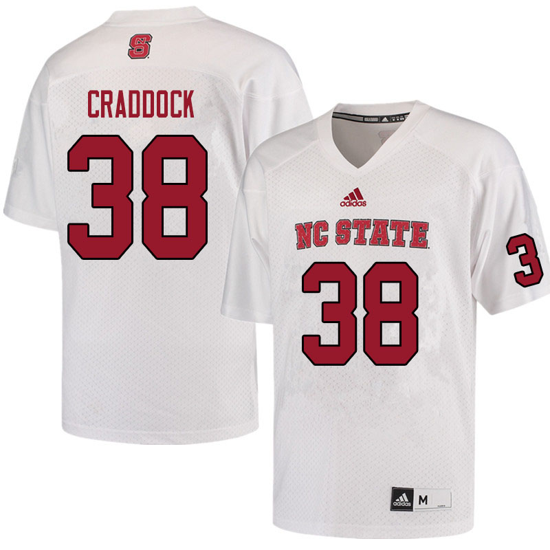 Men #38 Clay Craddock NC State Wolfpack College Football Jerseys Sale-White - Click Image to Close
